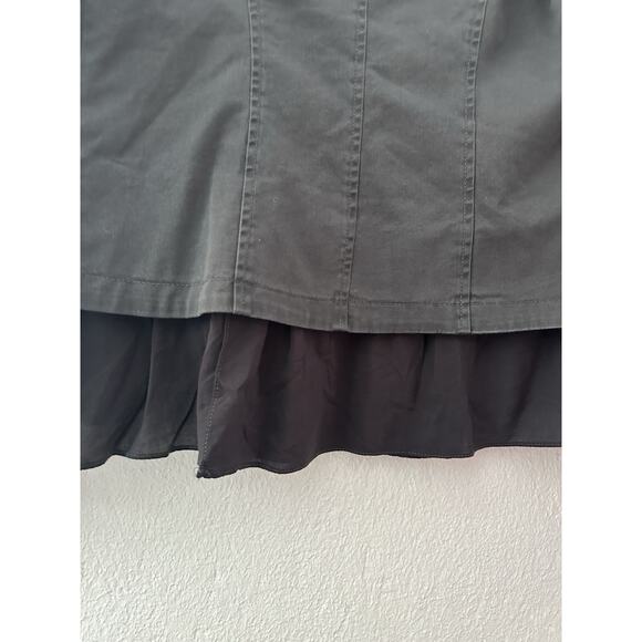 Free People Layered Ruffled Mixed-Media Boho/Chic Jacket XS Gray Utilitarian - Picture 12 of 16